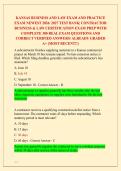 KANSAS BUSINESS AND LAW EXAM AND PRACTICE &NewLine;EXAM NEWEST 2026&sol; 2027 TEST BANK&vert; CONTRACTOR &NewLine;BUSINESS & LAW CERTIFICATION EXAM PREP WITH &NewLine;COMPLETE 300 REAL EXAM QUESTIONS AND &NewLine;CORRECT VERIFIED ANSWERS&sol; ALREADY GRADED &NewLine;A&plus; &lpar;MOST RECENT&excl;&excl;&rpar;