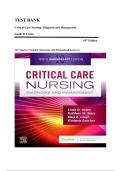 Test Bank for Critical Care Nursing&colon; Diagnosis and Management 10th Edition by Linda D&period; Urden&comma; Kathleen M&period; Stacy&comma; and Mary E&period; Lough &ndash; Complete Chapters with Rationalized Answers