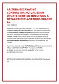 ARIZONA EXCAVATING CONTRACTOR ACTUAL EXAM UPDATE VERIFIED QUESTIONS & DETAILED EXPLANATIONS GRADED A&plus;