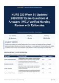NURS 222 Week 5 - Updated 2026&sol;2027 Exam Questions & Answers - WCU Verified Nursing Review with Rationales