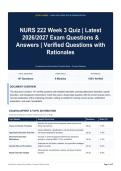 NURS 222 Week 3 Quiz - Latest 2026&sol;2027 Exam Questions & Answers - Verified Questions with Rationales