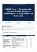 NR 222 Exam 1 - Comprehensive 2026&sol;2027 Exam Questions & Answers - WCU Nursing Review with Rationales