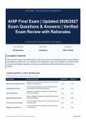 AHIP Final Exam - Updated 2026&sol;2027 Exam Questions & Answers - Verified Exam Review with Rationales