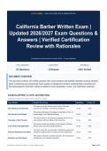 California Barber Written Exam - Updated 2026&sol;2027 Exam Questions & Answers - Verified Certification Review with Rationales