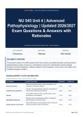 NU 545 Unit 4 - Advanced Pathophysiology - Updated 2026&sol;2027 Exam Questions & Answers with Rationales