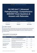 NU 545 Unit 7 - Advanced Pathophysiology - Comprehensive 2026&sol;2027 Exam Questions & Answers with Rationales
