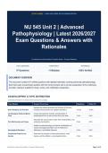 NU 545 Unit 2 - Advanced Pathophysiology - Latest 2026&sol;2027 Exam Questions & Answers with Rationales