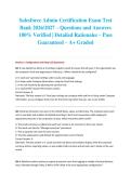 Salesforce Admin Certification Exam Test Bank 2026&sol;2027 &ndash; Questions and Answers &vert; 100&percnt; Verified &vert; Detailed Rationales &ndash; Pass Guaranteed &ndash; A&plus; Graded&NewLine;