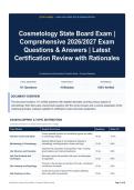 Cosmetology State Board Exam - Comprehensive 2026&sol;2027 Exam Questions & Answers - Latest Certification Review with Rationales