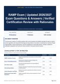 RAMP Exam - Updated 2026&sol;2027 Exam Questions & Answers - Verified Certification Review with Rationales