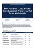 RAMP Final Exam - Latest 2026&sol;2027 Exam Questions & Answers - Verified Review with Rationales