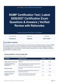 RAMP Certification Test - Latest 2026&sol;2027 Certification Exam Questions & Answers - Verified Review with Rationales