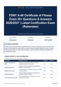FDNY A-49 Certificate of Fitness Exam 30&plus; Questions & Answers 2026&sol;2027 &vert; Latest Certification Exam &lpar;Rationales&rpar;