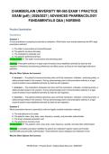 CHAMBERLAIN UNIVERSITY NR-565 EXAM 1 PRACTICE &NewLine;EXAM &lpar;pdf&rpar; &vert; 2026&sol;2027 &vert; ADVANCED PHARMACOLOGY &NewLine;FUNDAMENTALS Q&A &vert; NURSING