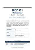BIOD 171 MODULE 1 ACTUAL EXAM 2026&sol;2027 &vert; Portage Learning Essential Microbiology &vert; Verified Q&A &vert; Pass Guaranteed - A&plus; Graded&NewLine;&NewLine;