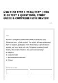 NSG 3130 TEST 1 2026&sol;2027 &vert; NSG 3130 TEST 1 QUESTIONS&comma; STUDY GUIDE & COMPREHENSIVE REVIEW