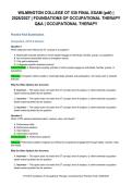 WILMINGTON COLLEGE OT 530 FINAL EXAM &lpar;pdf&rpar; &vert; &NewLine;2026&sol;2027 &vert; FOUNDATIONS OF OCCUPATIONAL THERAPY &NewLine;Q&A &vert; OCCUPATIONAL THERAPY