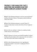 PROPHECY CORE MANDATORY PART 2&NewLine;QUESTIONS AND ANSWERS EXAM TEST&NewLine;PAPER COMPLETE ALREADY PASSED