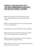 PROPHECY CORE MANDATORY PART 2&NewLine;TEST BANK COMPREHENSIVE EXAM PAPER&NewLine;WITH DETAILED VERIFIED A ANSWERS