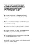 PROPHECY CORE MANDATORY PART&NewLine;3 ACTUAL EXAM PAPER QUESTIONS&NewLine;WITH SOLUTIONS GRADED A