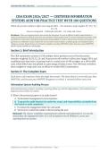 CISA Exam 2026&sol;2027 &ndash; Certified Information Systems Auditor &vert; 100 Practice Questions with Answers & Comprehensive Study Guide