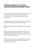 PROPHECY GENERAL ICU A V3 ACTUAL&NewLine;EXAM PAPER QUESTIONS ANSWERS GRADED