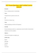 PCC Exam Questions with Verified Correct&NewLine;Answers