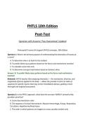 PHTLS 10th Edition Post-Test  Questions with Answers&vert; Pass Guaranteed&vert; Updated