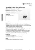 OCR 2026 AS Level Mathematics B&lpar;MEI&rpar; Paper 1 &vert;H630-01&vert; June 2026 Question paper and Mark scheme MERGED
