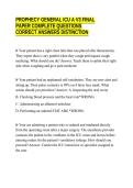 PROPHECY GENERAL ICU A V3 FINAL&NewLine;PAPER COMPLETE QUESTIONS&NewLine;CORRECT ANSWERS DISTINCTION