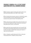 PROPHECY GENERAL ICU A V3 TEST SCRIPT&NewLine;QUESTIONS WITH FULL ANSWERS GRADED