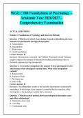WGU C180 Foundations of Psychology &ndash; &NewLine;Academic Year 2026&sol;2027 &ndash; &NewLine;Comprehensive Examination 