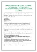 NURSING 101 FUNDAMENTALS &ndash; ACADEMIC &NewLine;YEAR 2026&sol;2027 &ndash; EXAMINATION 1 &NewLine;COMPREHENSIVE EXAMINATION &vert; VERIFIED &NewLine;QUESTIONS