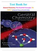Test Bank for General Chemistry&colon; The Essential Concepts 7th Edition by Raymond Chang and Kenneth Goldsby Complete Guide Graded A&plus;