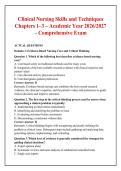 Clinical Nursing Skills and Techniques &NewLine;Chapters 1&ndash;3 &ndash; Academic Year 2026&sol;2027 &ndash; Comprehensive Ex