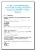 NR 565 Advanced Pharmacology &NewLine;Fundamentals Midterm Comprehensive &NewLine;Examination 2026&sol;2027 &vert; Verified &NewLine;Questions 