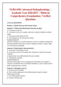 NURS 6501 Advanced Pathophysiology &ndash; &NewLine;Academic Year 2026&sol;2027 &ndash; Midterm &NewLine;Comprehensive Examination &vert; Verified &NewLine;Questions