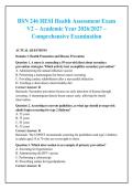 BSN 246 HESI Health Assessment Exam &NewLine;V2 &ndash; Academic Year 2026&sol;2027 &ndash; &NewLine;Comprehensive Examination