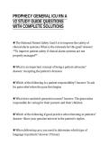 PROPHECY GENERAL ICU RN A&NewLine;V2 STUDY GUIDE QUESTIONS&NewLine;WITH COMPLETE SOLUTIONS
