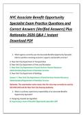 NYC Associate Benefit Opportunity &NewLine;Specialist Exam Practice Questions and &NewLine;Correct Answers &lpar;Verified Answers&rpar; Plus &NewLine;Rationales 2026 Q&A &vert; Instant &NewLine;Download PDF 