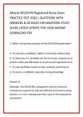 Alberta NCLEX-RN Registered Nurse Exam &NewLine;PRACTICE TEST 2026 &vert; QUESTIONS WITH &NewLine;ANSWERS & DETAILED EXPLANATIONS STUDY &NewLine;GUIDE LATEST UPDATE THIS YEAR INSTANT &NewLine;DOWNLOAD PDF 