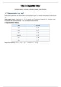 Class 10 Trigonometry Complete Notes & Formulas