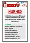 NURS 480 Med-Surg Nursing ATI Proctored Exam 2026&sol;2027 Test Bank&colon; Questions with Answers and Detailed Rationales 100&percnt; Guaranteed Pass Graded A&plus;