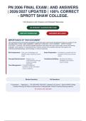 PN 2006 Final Exam &vert; Questions and Answers &vert; 2026&sol;2027 Updated  &vert; A&plus; Guide&vert; 100&percnt; Correct - Sprott Shaw College