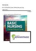 Test Bank for Basic Nursing&colon; Thinking&comma; Doing&comma; and Caring 4th Edition by Treas &ndash; All Chapters Complete &lpar;Questions & Rationalized Answers&rpar;
