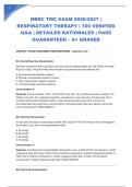 NBRC TMC EXAM 2026&sol;2027 &vert; RESPIRATORY THERAPY &vert; 100 VERIFIED Q&A &vert; DETAILED RATIONALES &vert; PASS GUARANTEED &ndash; A&plus; GRADED