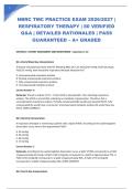 NBRC TMC PRACTICE EXAM 2026&sol;2027 &vert; RESPIRATORY THERAPY &vert; 80 VERIFIED Q&A &vert; DETAILED RATIONALES &vert; PASS GUARANTEED &ndash; A&plus; GRADED