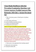 Clean Hands Healthcare Infection &NewLine;Prevention Examination Questions And &NewLine;Correct Answers &lpar;Verified Answers&rpar; Plus &NewLine;Rationales 2026 Q&A &vert; Instant Download &NewLine;Pdf 