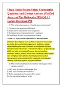 Clean Hands Patient Safety Examination &NewLine;Questions And Correct Answers &lpar;Verified &NewLine;Answers&rpar; Plus Rationales 2026 Q&A &vert; &NewLine;Instant Download Pdf 