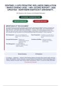 SENTINEL U APS PEDIATRIC WELLNESS SIMULATION - MARCI OWENS CASE &vert; 100&percnt; SCORE REPORT &vert; 2026 UPDATED - NORTHERN KENTUCKY UNIVERSITY